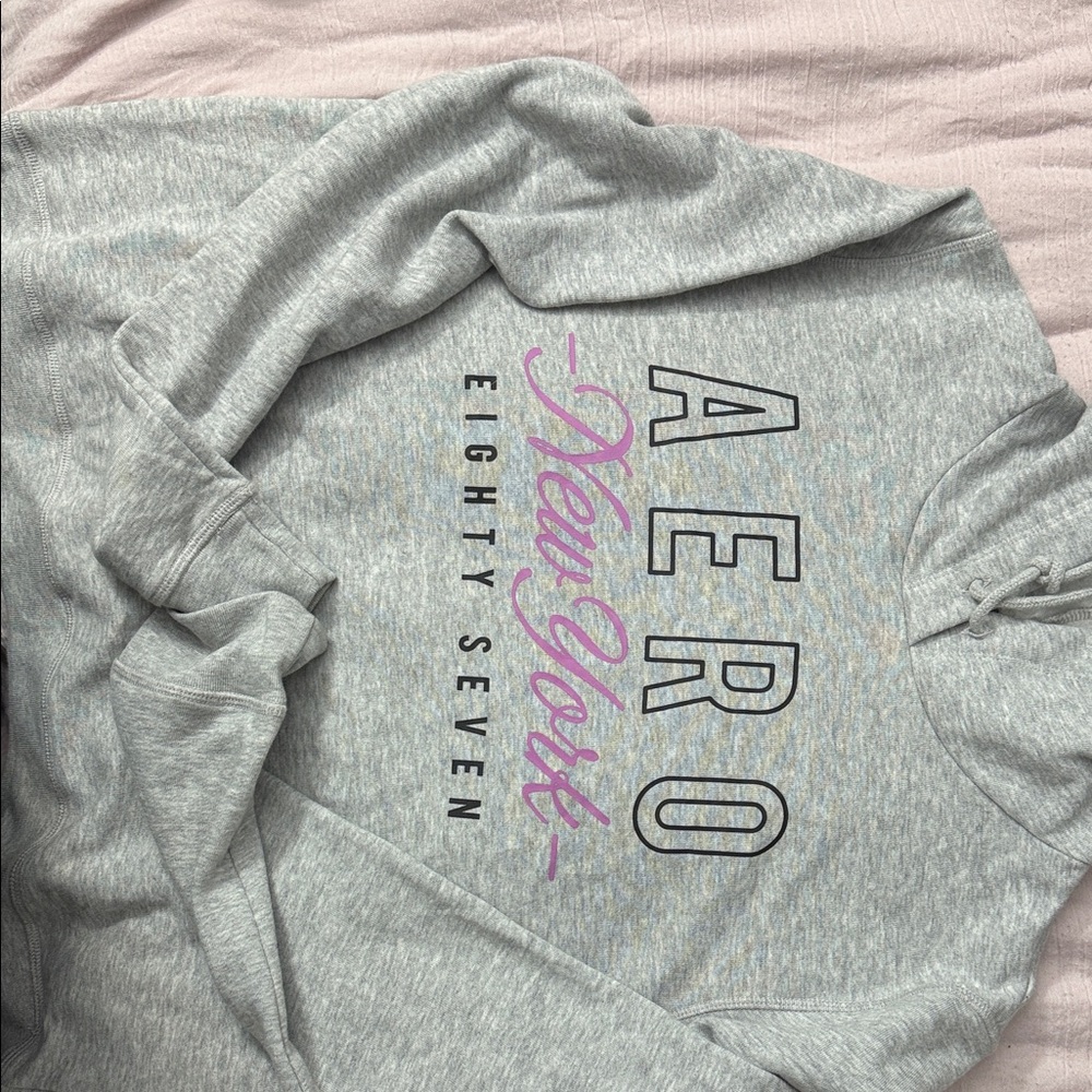 Aeropostale Gray Hoodie with Pink and Black Print